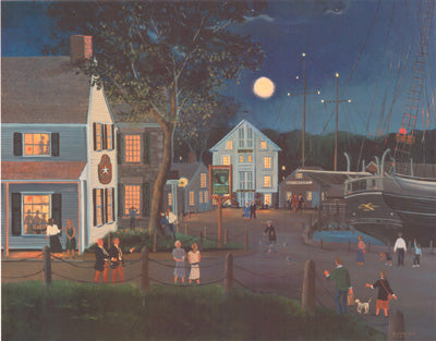 Summer Eve at Mystic Seaport a/p Litho