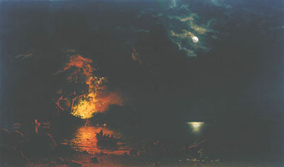 1023086 Burning Ship s/n Giclee on Canvas