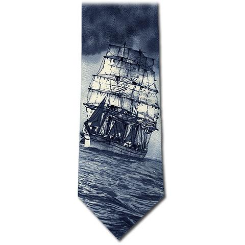Clipper Ship Tie Blue - Rosenfeld Collection