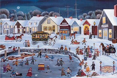 LANTERN LIGHT TOUR ON COBBLESTONE WAY s/n Lithogra