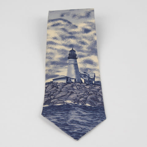 Portland Head Lighthouse Tie - Blue