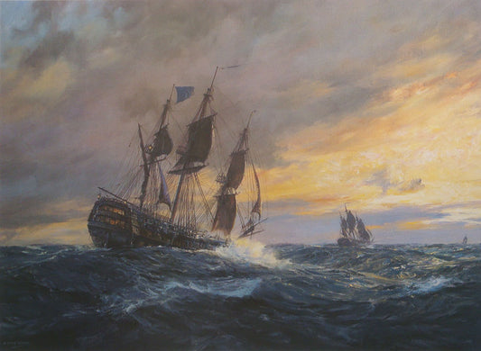 VANGUARD in heavy weather off Toulon, 19th May 1798
