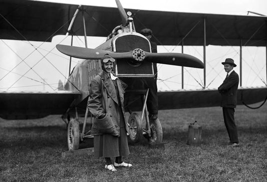 Aviatress and Biplane, 1917