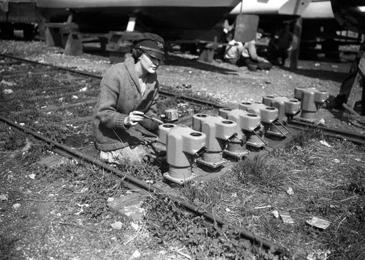 Woman Painting Engine Parts, 1920