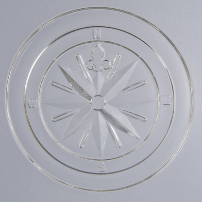Compass Rose Platter- Clear