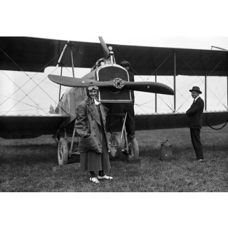 Aviatress and Biplane, 1917