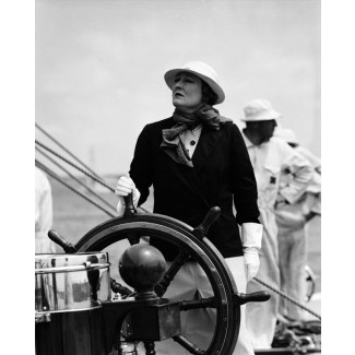 Mrs. Sopwith at the wheel, 1937