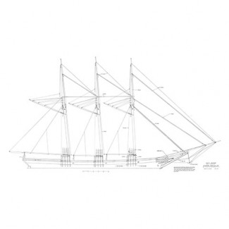 JAMES MILLER, Three Masted Schooner (Model)